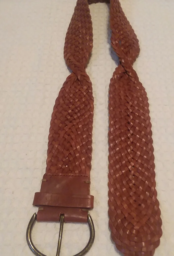 Gap Brown Braided Leather Belt Size Small